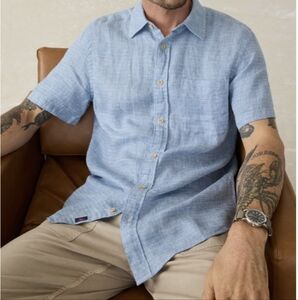 Faherty Light Blue Casual Button Down Shirt